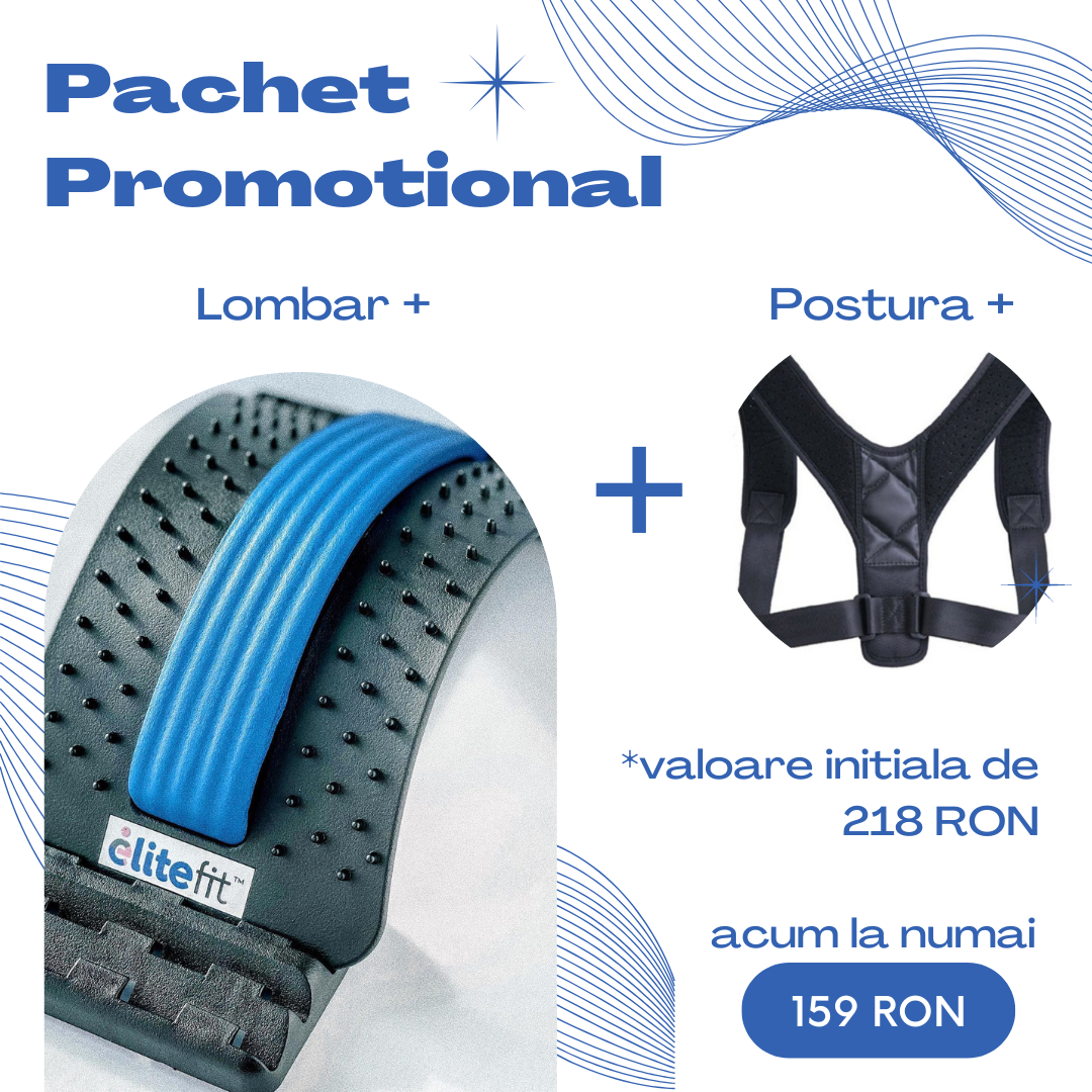 Pachet PROMOTIONAL Suporturile ortopedice Lombar+ & Postura+ pentru corectarea posturii si eliminarea durerilor de spate